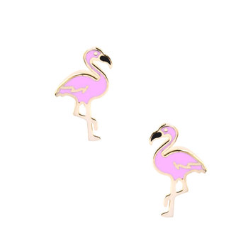 Gold plated Silver Earrings with Flamingo by Ino&Ibo