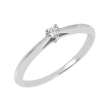 18ct White Gold Solitaire Engagement Ring with DIamonds by Savvidis (Νο 56)