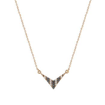 14ct Rose Gold Necklace with Zircons by SAVVIDIS