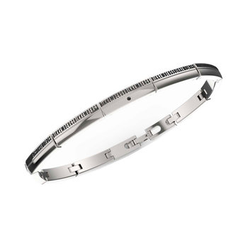 BIKKEMBERGS Band Stainless Steel Bracelet with Diamonds