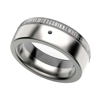 BIKKEMBERGS Band Stainless Steel Ring with Diamonds (No 24)