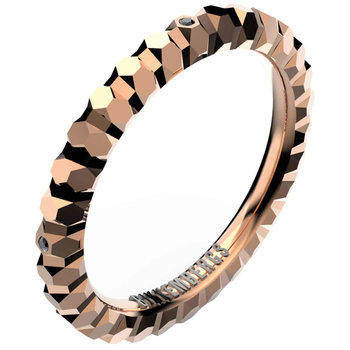 BIKKEMBERGS Geometrics Stainless Steel Ring with Diamonds (No 18)