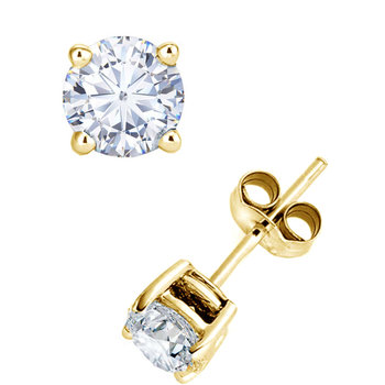 14ct Gold Earrings with Zircons by SAVVIDIS