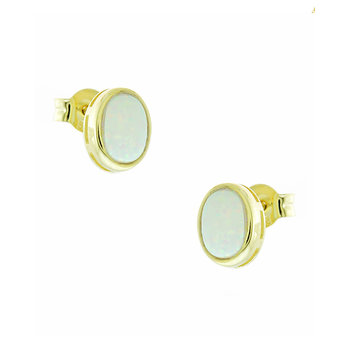 14ct Gold Earrings with Synthetic Opal by SAVVIDIS