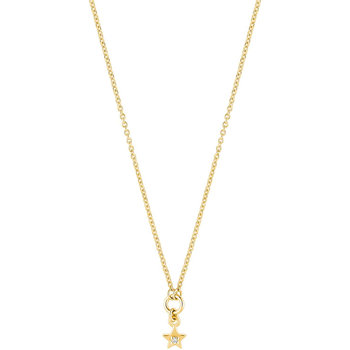 ESPRIT Star 18ct Gold Plated Sterling Silver Necklace with Diamond