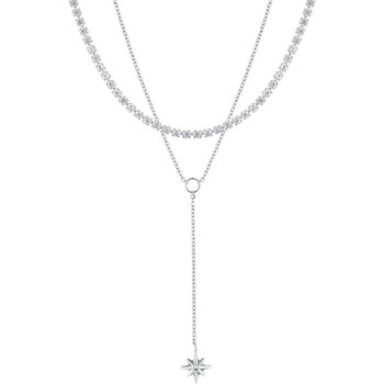 ESPRIT Falling Star Stainless Steel Necklace with Zircons