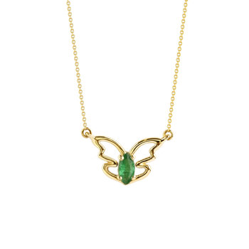 SOLEDOR 14ct Gold Necklace THE LOVE EFFECT with Emerald