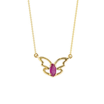 SOLEDOR 14ct Gold Necklace THE LOVE EFFECT with Ruby