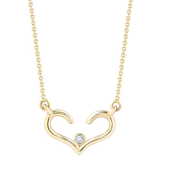 SOLEDOR 14ct Gold Heart Necklace SYMBOLIC TREASURES with Diamond