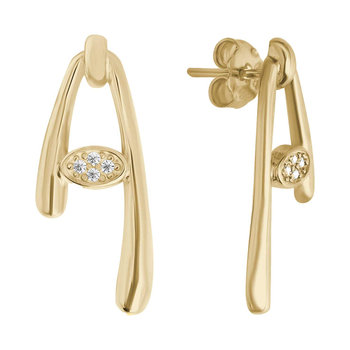 JCOU Hug 14ct Gold-Plated Sterling Silver Earrings with Zircons