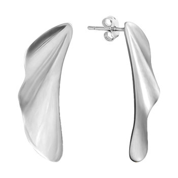 JCOU Draped Rhodium-Plated Sterling Silver Earrings