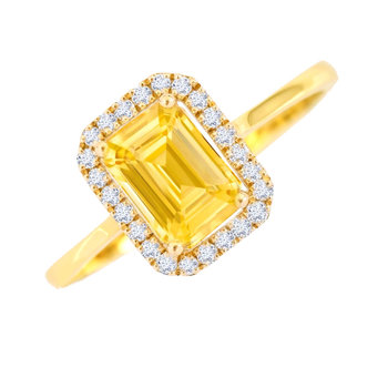 Δαχτυλίδι SAVVIDIS από χρυσό 18Κ με διαμάντια και κίτρινο ζαφείρι (Νο 53)