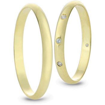 Wedding Rings in 9ct Yellow Gold with Zircons
