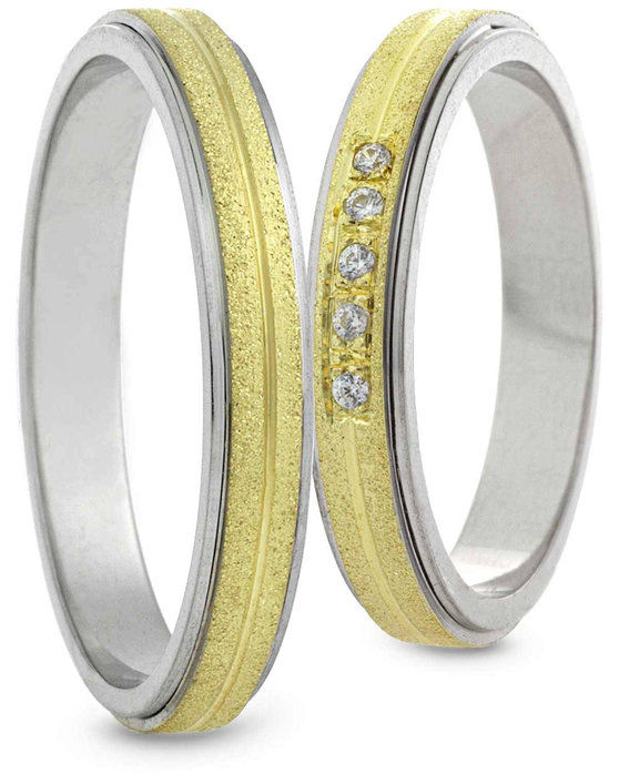 Wedding Rings in 9ct Yellow Gold and White Gold