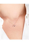 Necklace 18ct Rose Gold Teardrop Shape with Diamond and Sapphire by FaCaDoro