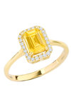 18ct Gold Ring with Diamonds and Yellow Sapphire  by SAVVIDIS (No 53)