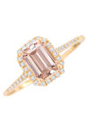 18ct Gold Ring with Diamonds and Morganite by SAVVIDIS (No 53)