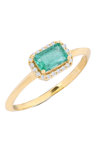 18ct Gold Ring with Emerald and Diamonds by SAVVIDIS (No 54)
