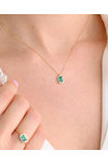18ct Gold Νecklace with Diamonds and Emerald by SAVVIDIS