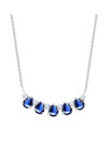 18ct White Gold Necklace with Diamonds and Sapphire  by SAVVIDIS
