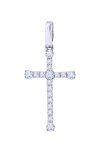 18ct White Gold Cross with Diamonds by SAVVIDIS