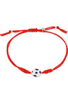 MAREA FootBall Sterling Silver Bracelet for Boys with Cotton Cord