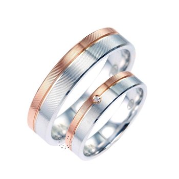 Wedding rings from 18ct Gold and Whitegold with Diamond