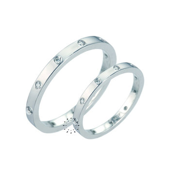 Wedding rings 18ct whitegold and Diamonds by FaCaDoro