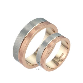 Wedding rings 14ct Pink and White gold