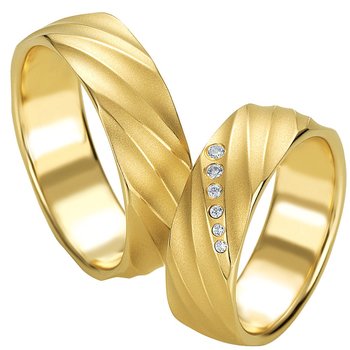 Wedding rings in14ct Gold with Diamonds Breuning