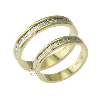Wedding rings in 14ct Gold and Whitegold
