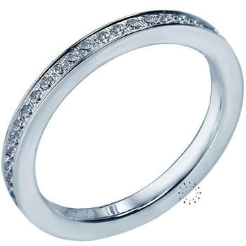 Wedding ring in 14ct Whitegold with Diamonds Blumer