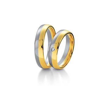 Wedding rings from 14ct Gold and Whitegold with Diamonds Breuning