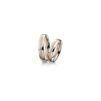 Wedding rings from 14ct Pink Gold and Whitegold with Diamonds Bre