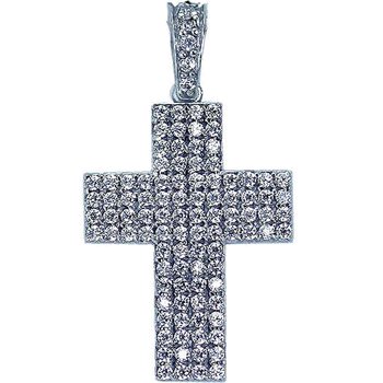 Cross 14ct Whitegold with zircon by FaCaDoro