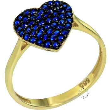 Ring 14ct The Love Collection Rose Gold Heart with Zircons SAVVIDIS (No 55)