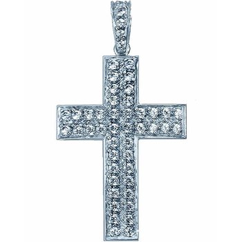 Cross 14ct Whitegold with Zircon by FaCaDoro