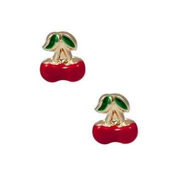 Cherry Earrings 9ct Gold with