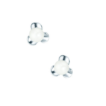 Earrings 14ct Whitegold with Pearls