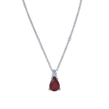 Necklace 18ct with Diamond and Ruby by Breuning