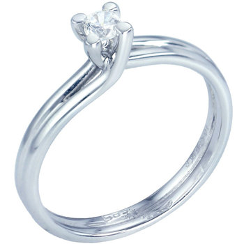 Μονόπετρο δαχτυλίδι FaCad'oro από λευκόχρυσο 18K με διαμάντι