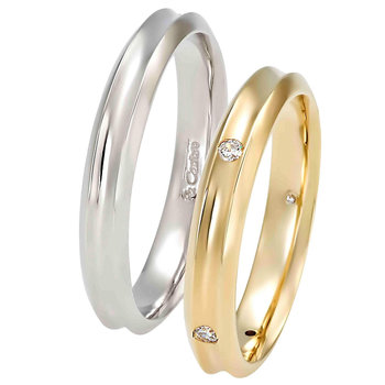 Wedding rings 18ct Gold and Whitegold With Diamonds by FaCaDoro
