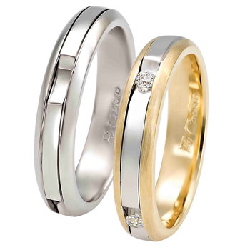 Wedding rings 14ct Gold and Whitegold With Diamonds by FaCaDoro