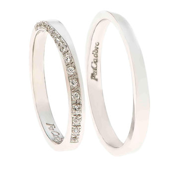 Wedding rings 14 Whitegold With Diamonds by FaCaDoro