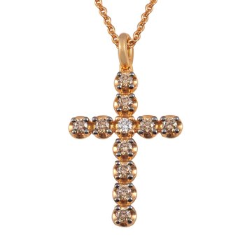 Βαπτιστικός σταυρός 18 Καράτια Ροζ Χρυσό με Διαμάντια SAVVIDIS
