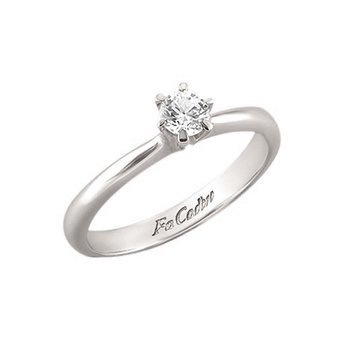 Solitaire ring 18ct Whitegold with Diamond by FaCaDoro