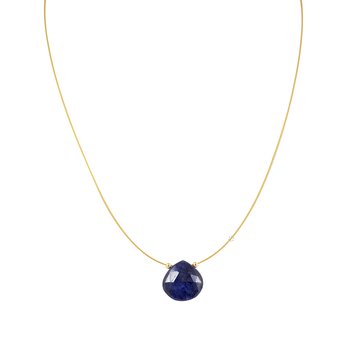 Stainless Steel Necklace with Sapphire SAVVIDIS