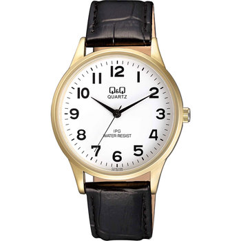 Q&Q Watch Brown Leather Strap