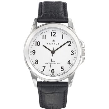 CERTUS Men Black Leather Strap