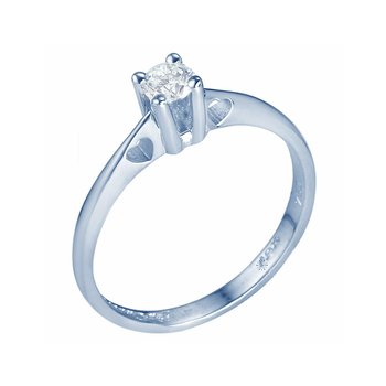 Ring 18ct White Gold with Diamond (No54)